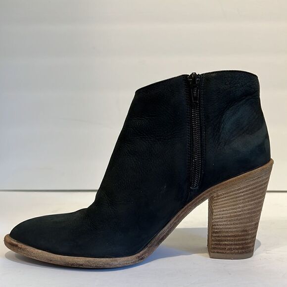 Vince Black Leather Heeled Ankle Booties Size 6.5 - Picture 7 of 14